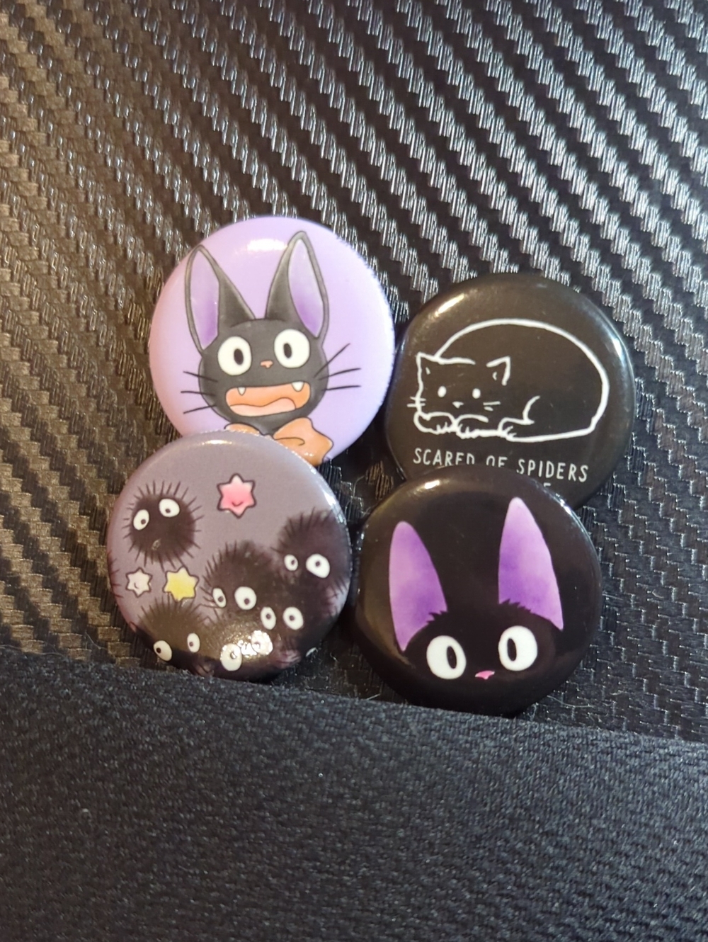 Jiji Cat, Dust Sprites, And Cat Pin - (Lot Of 4)